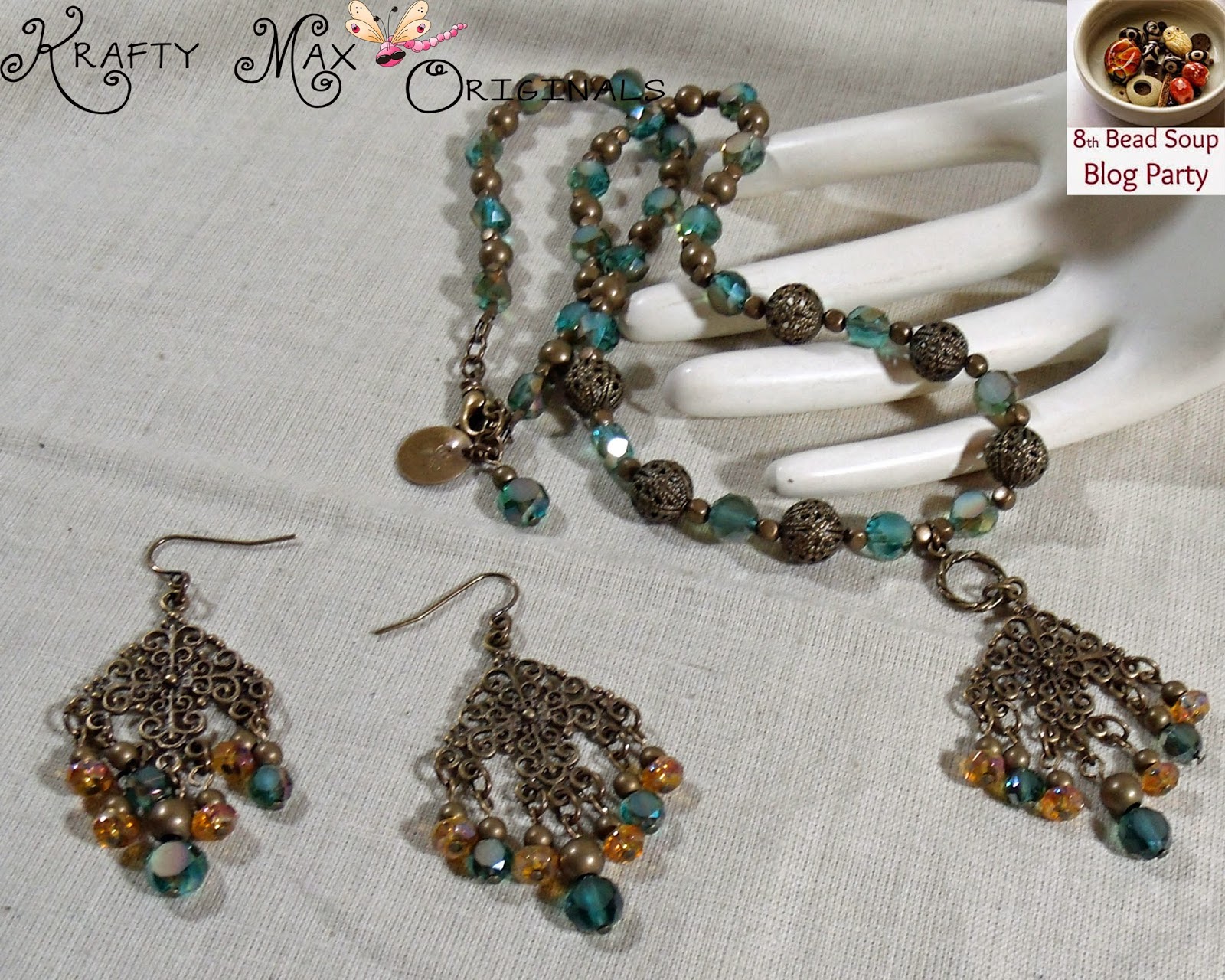 http://www.artfire.com/ext/shop/product_view/KraftyMax/9277181/8th_bead_soup_blog_party_-_teal_fan_dangle_neclace_and_earrings/handmade/jewelry/sets/crystal#