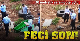Virajı alamayan kamyon şarampole uçtu