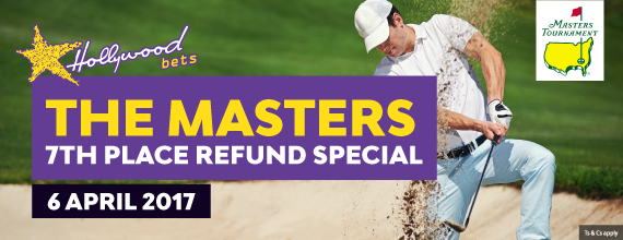 Image of golfer playing out of bunker Hollywoodbets--7th-place-Masters-refund-special