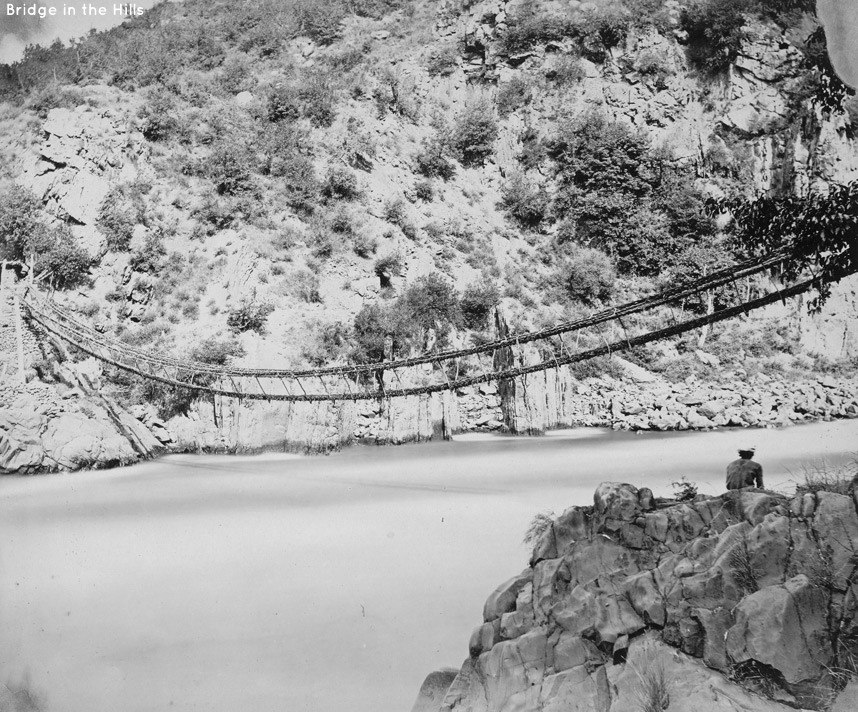 Ropeway Nepal Rope Bridge in 1960