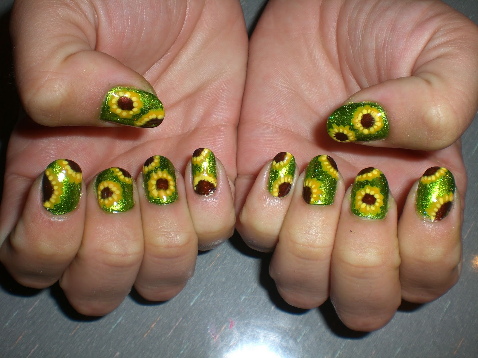 Sunflower French Tip Nails - wide 5