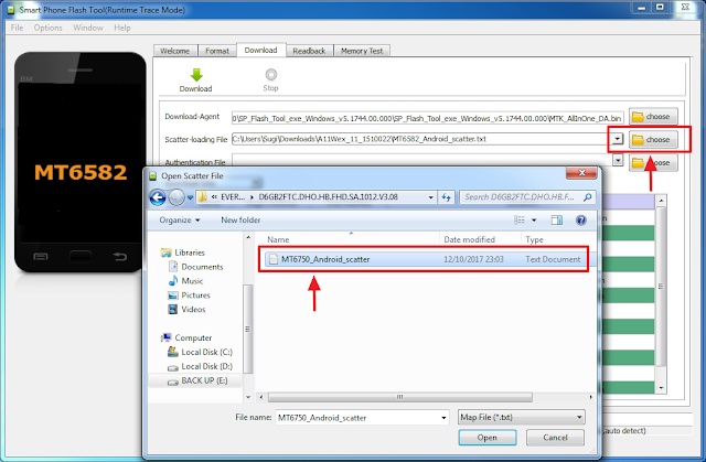 Cara flash android Advan E1C Pro menggunakan sp flashtool input scatter dari file firmware yang sudah di download