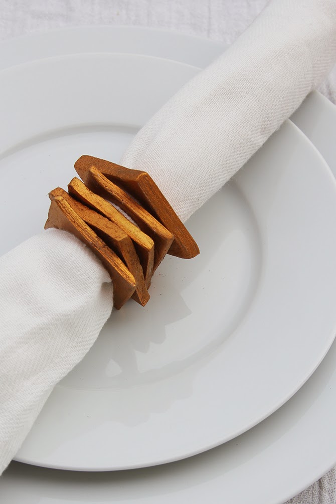 DIY Golden Clay Napkin Rings minimal crafts