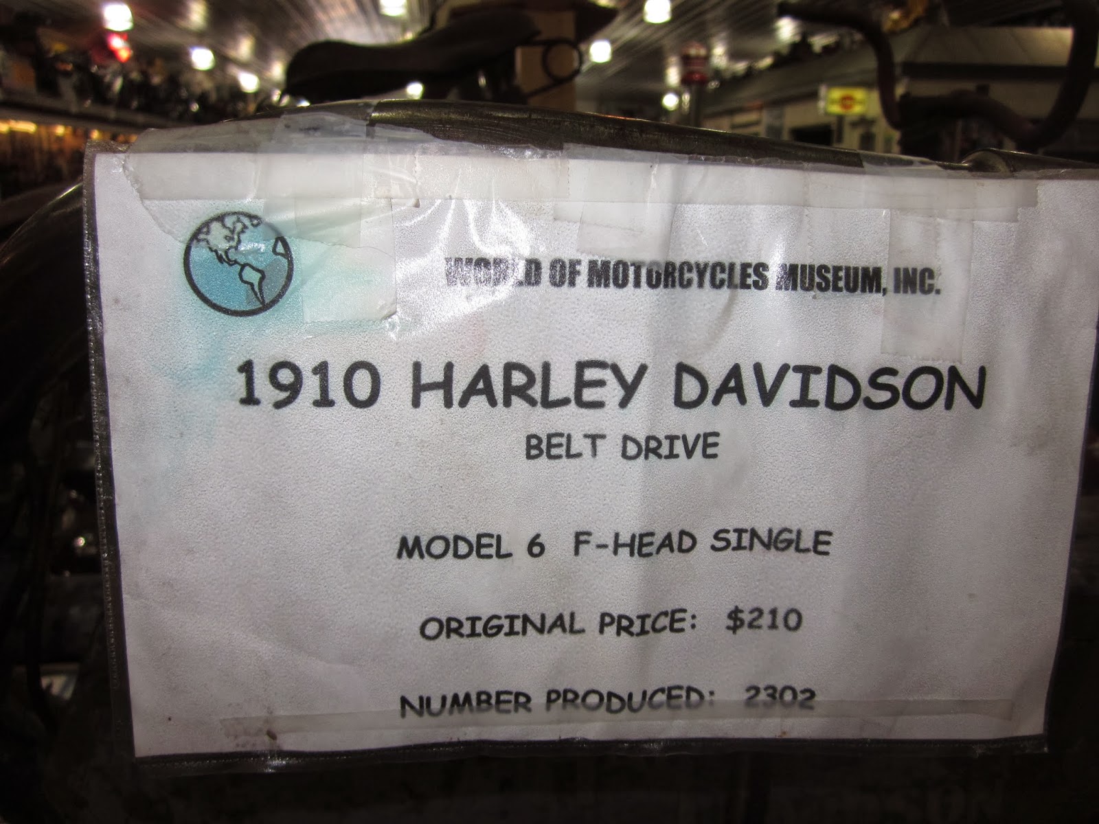 OldMotoDude 1910 Harley Davidson on display at the World of