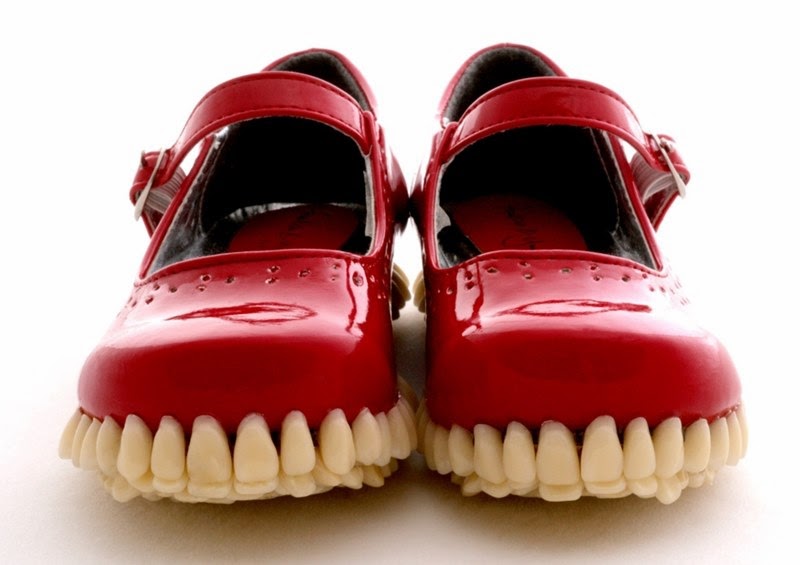 Super Creepy Sculpture Implants Teeth into the Shoe Sole
