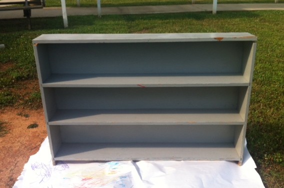 Bookshelf Before After For The, How To Spray Paint Metal Shelves