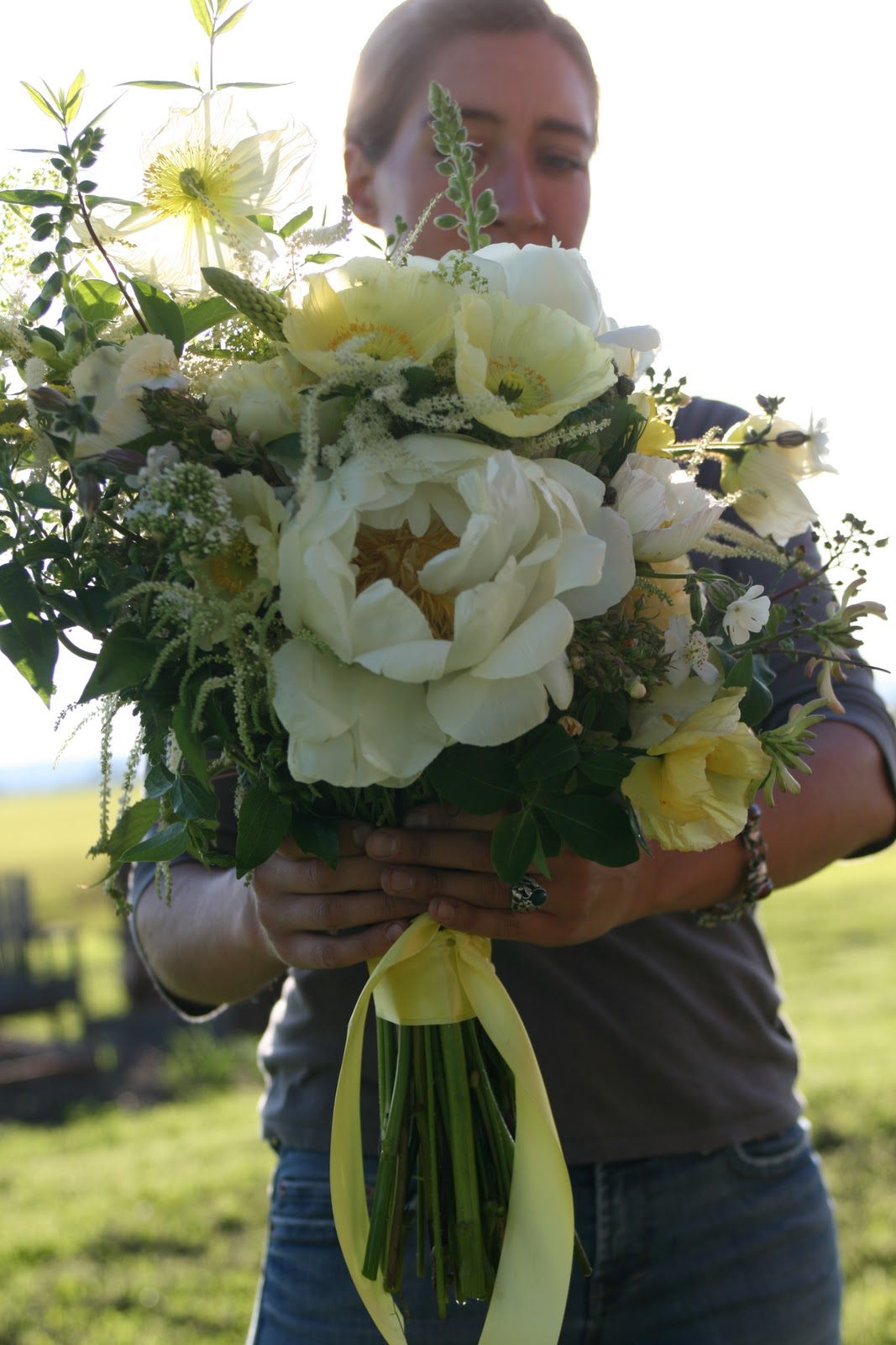 This Golden Yellow And Cream Bouquet Is From Sweet Root Village