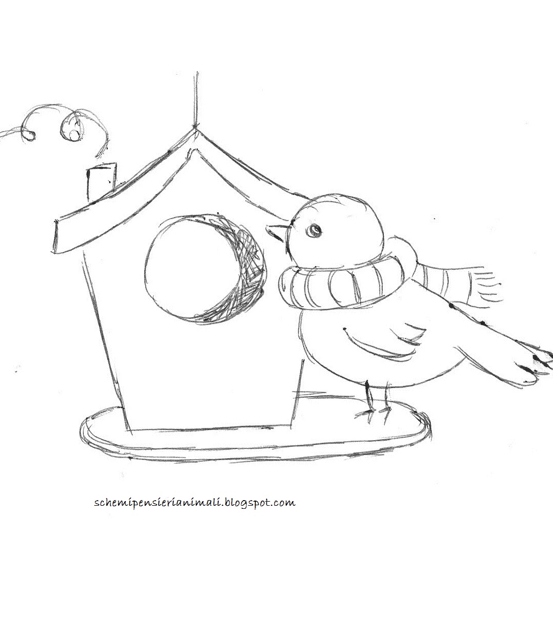 ♥ Schemi di Pensieri animali ♥: Un uccellino infreddolito!