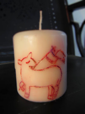 Paschal Lamb on Candle