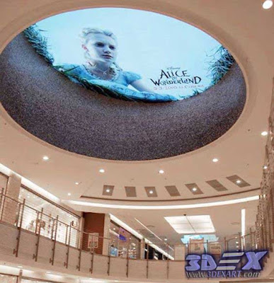 3d ceiling mural on mall false ceiling