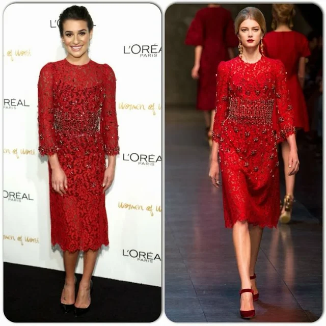 Lea Michele in Dolce & Gabbana(Fall 2013) – L’Oreal Paris Women of Worth 2013
