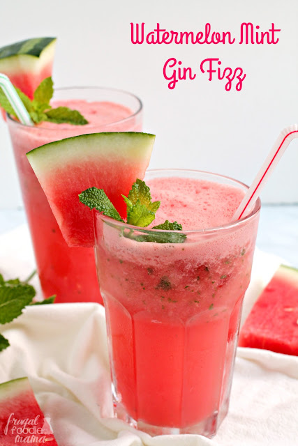 Your favorite gin comes together perfectly with fresh watermelon, sweet mint, & some bubbly club soda to make this simple & refreshing Watermelon Mint Gin Fizz.
