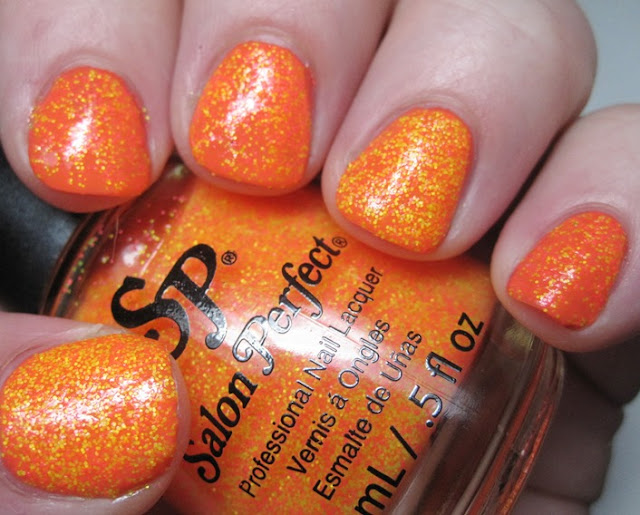 Orly Truly Tangerine with Salon Perfect Bang and Exploded