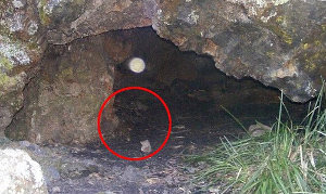 Alleged 'ghost photo' from a cave near Toowoomba, Queensland.