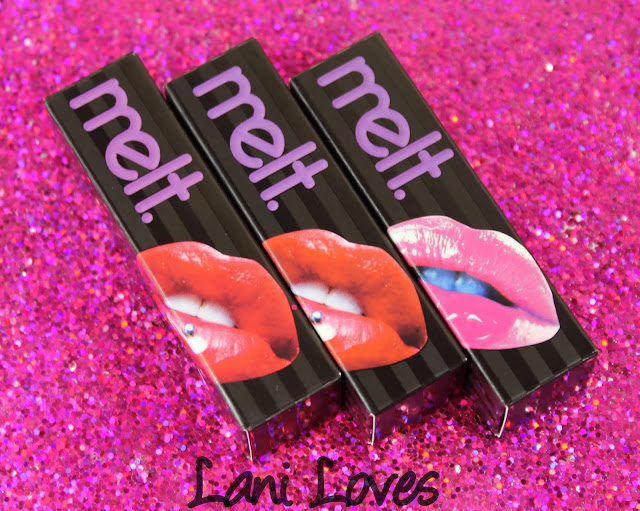Melt Cosmetics Lipsticks - Darling, Bang! Bang! and Stupid Love Swatches & Review