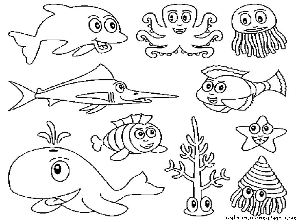 ocean animals coloring pages printable - photo #1