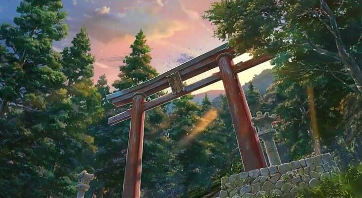 Shinto shrine gate in Kimi no Na wa