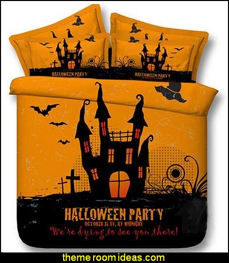 Fancy Halloween Castle Print 5-Piece Comforter Sets Fancy Halloween Castle Print 5-Piece Comforter Sets Halloween decorations - Halloween decorating props - Halloween theme - Halloween decorating ideas - Halloween decor - wall murals halloween haunted mansion - lifesize standing halloween figures - halloween bedding - HALLOWEEN COSTUMES