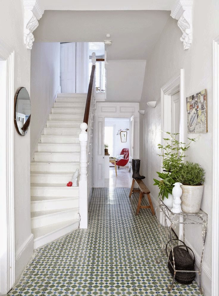 Patterned Floor Tiles In A Hallway Norse White Design Blog Bold Patterned Tiles Work Best If They Are Offset With Neutral Walls To Keep The Focus On Floor