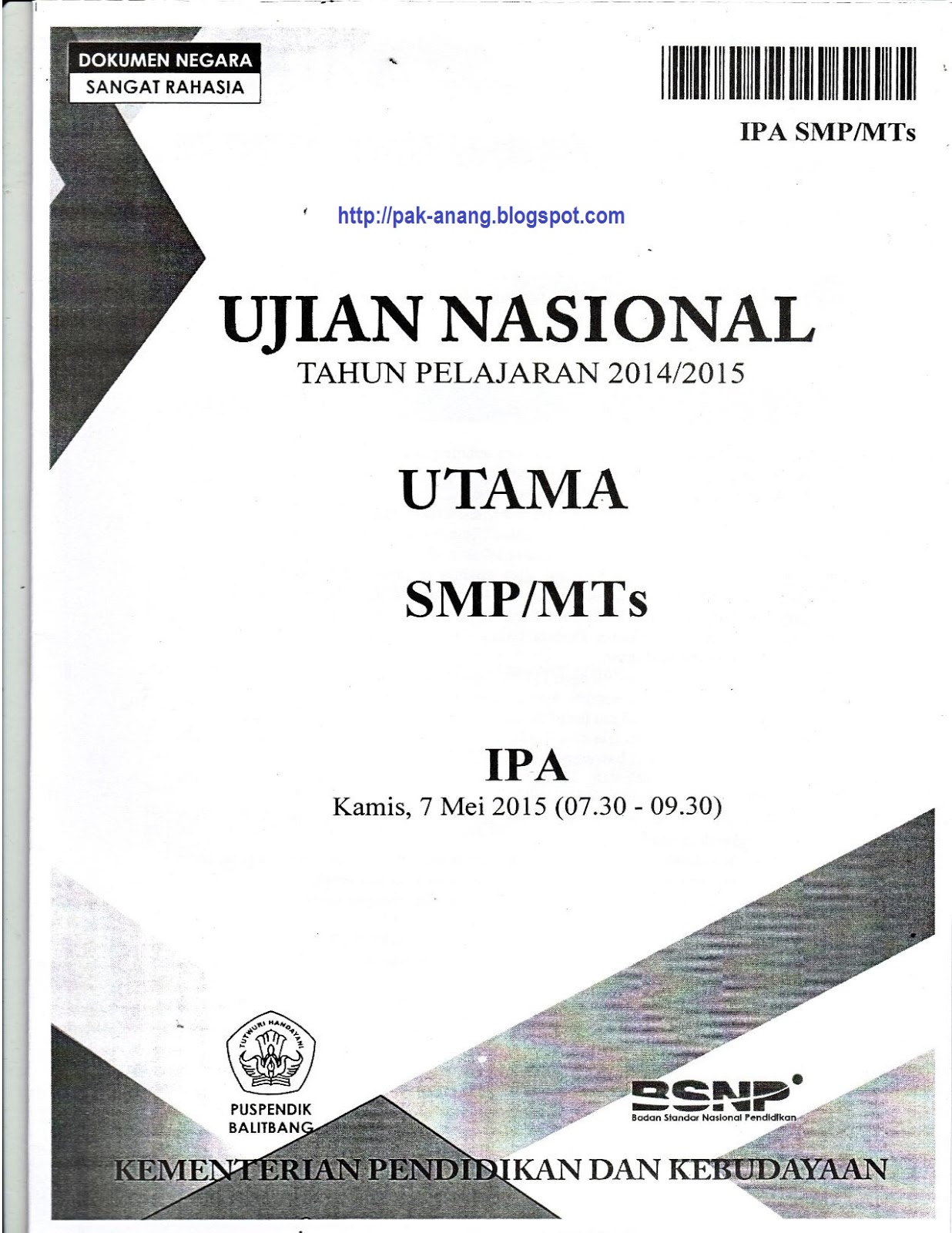 SKL UN SMP 2014 IPA PDF SKL UN SMP 2014 IPA PDF