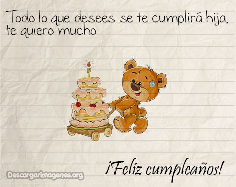 Cumple hija carteles con imágenes.