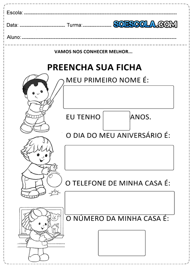 Atividades de Alfabetização para imprimir 1º Ano — SÓ ESCOLA Atividades de Alfabetização para imprimir 1º Ano — SÓ ESCOLA