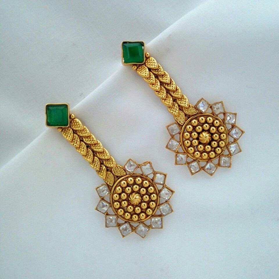 Designer gold earrings