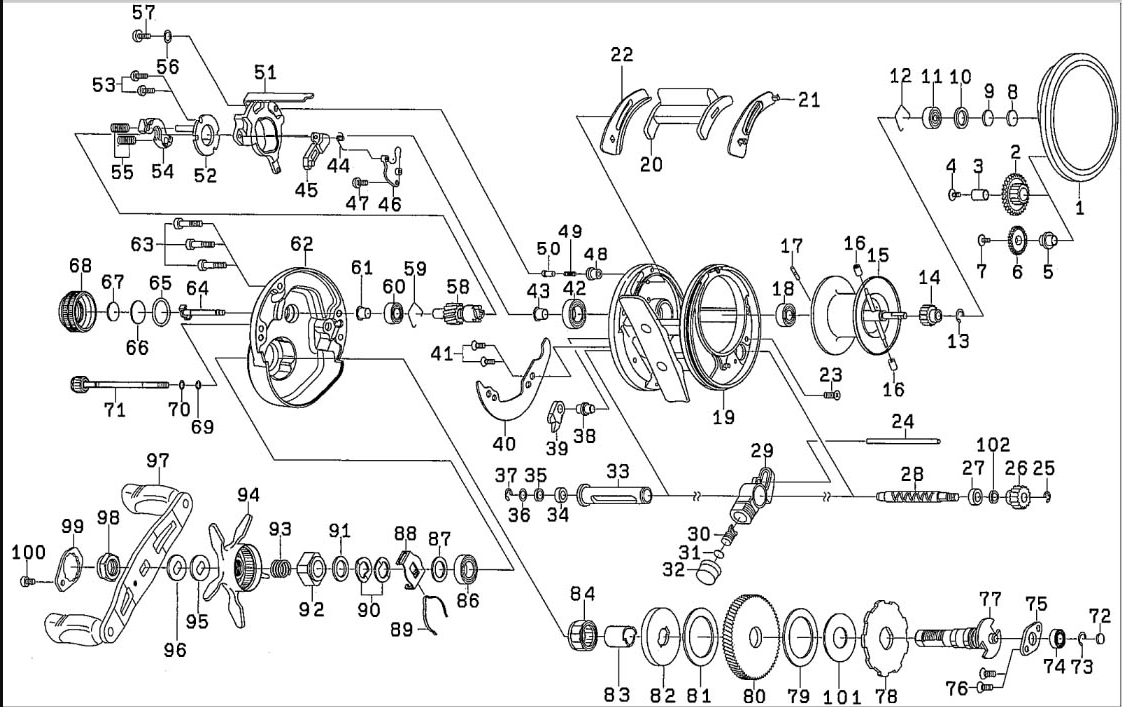 most complete fishing reels schematics