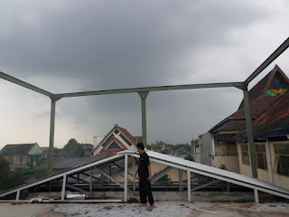 Pemasangan Rangka Atap Baja Ringan Masjid P3 Badran, Pingit, Jogja
