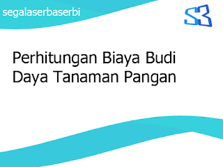 Perhitungan Biaya Budi Daya Tanaman Pangan Perhitungan Biaya Budi Daya Tanaman Pangan
