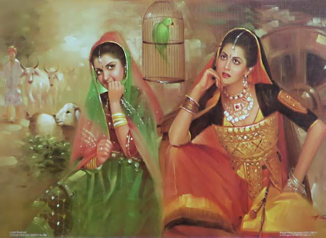 Rajasthani Girls Art Paintings 24
