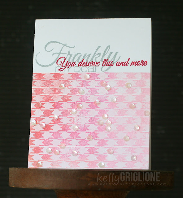 ombre houndstooth handmade card with sequins