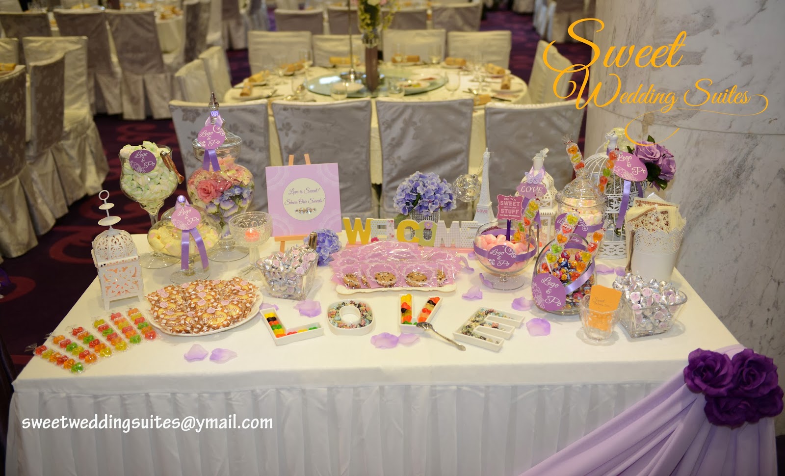Sweet Wedding Suites Candy Corner Decoration Fancy Purple