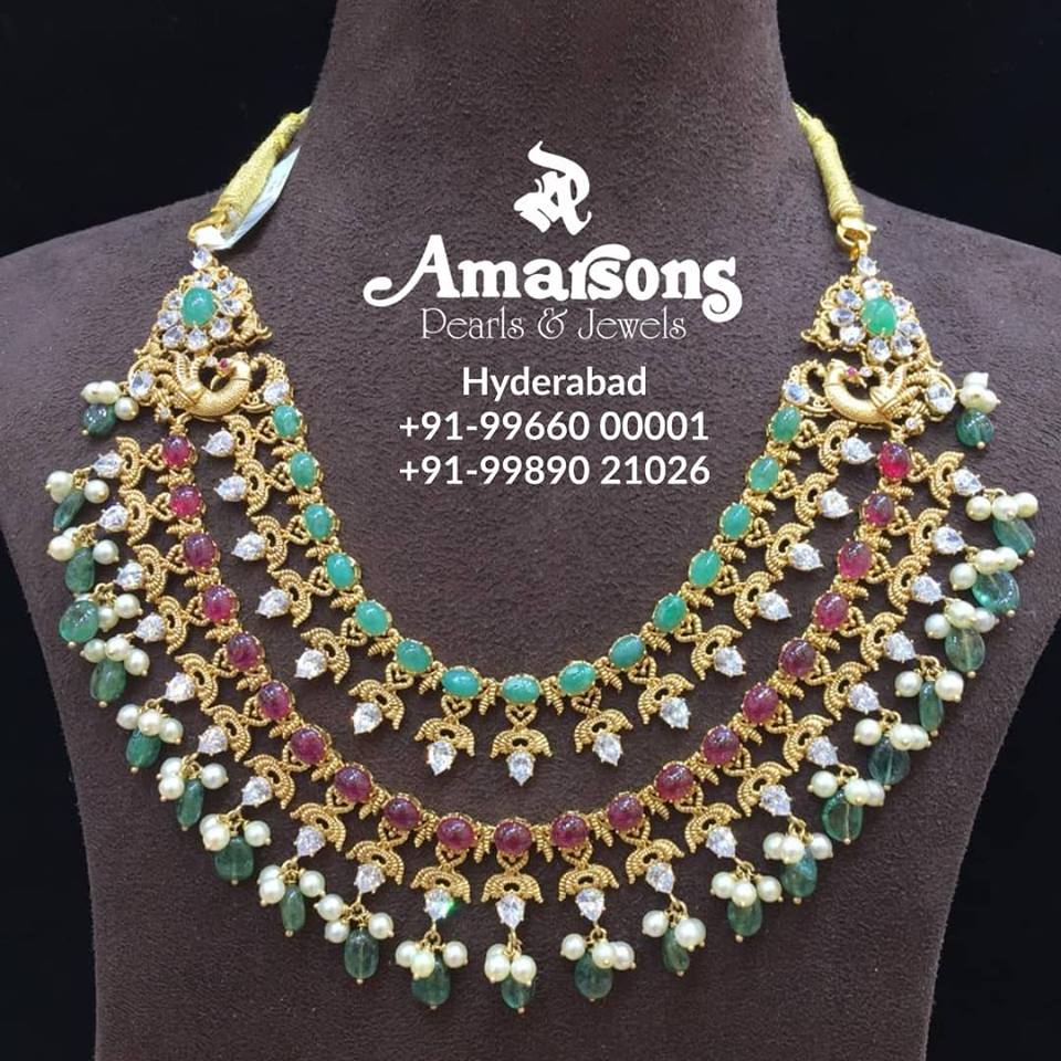 Colorful Gemstone Necklace by Amarsons Jewellery Designs