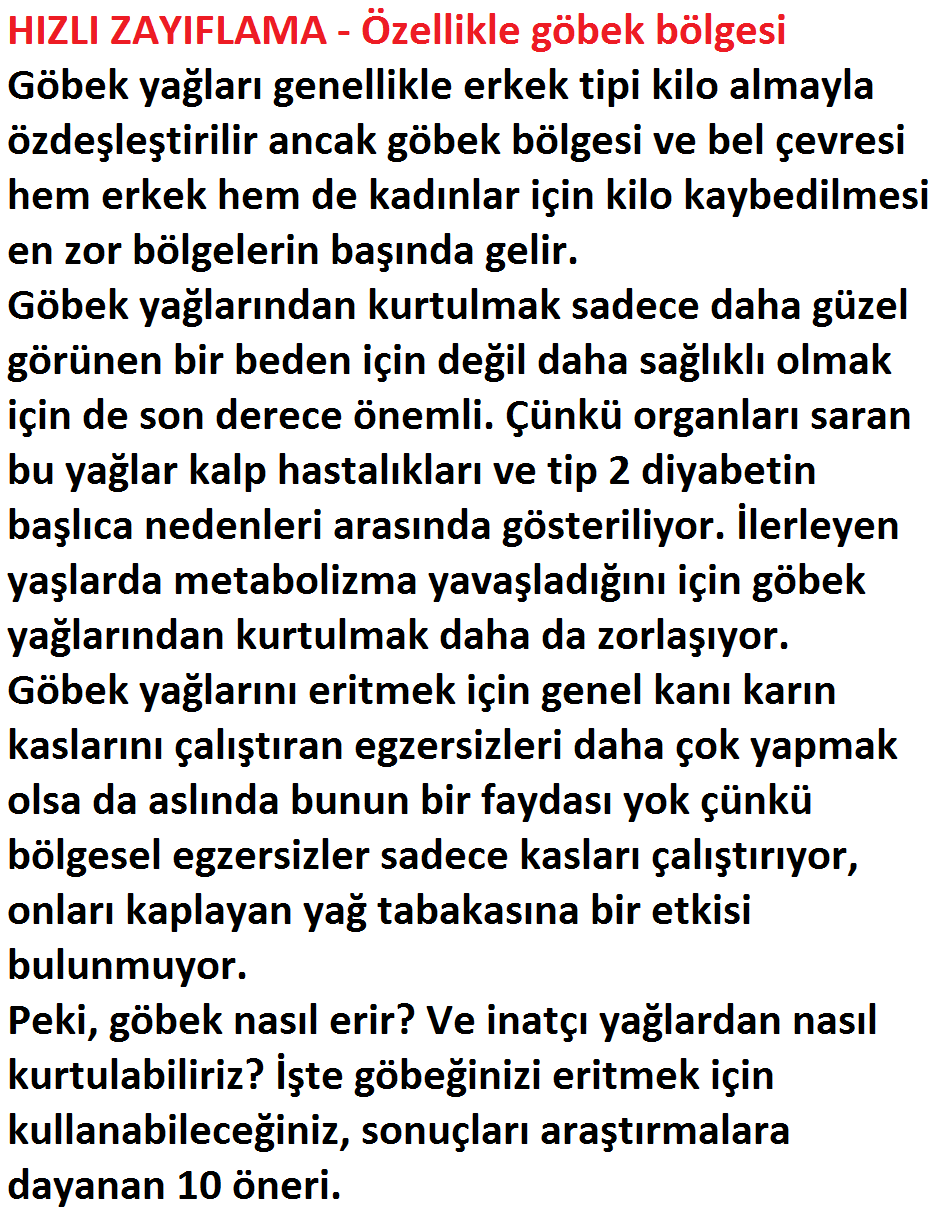 Karın Nasıl Düzleşir: Göbek Eriten Diyet Programı Karın Nasıl Düzleşir: Göbek Eriten Diyet Programı