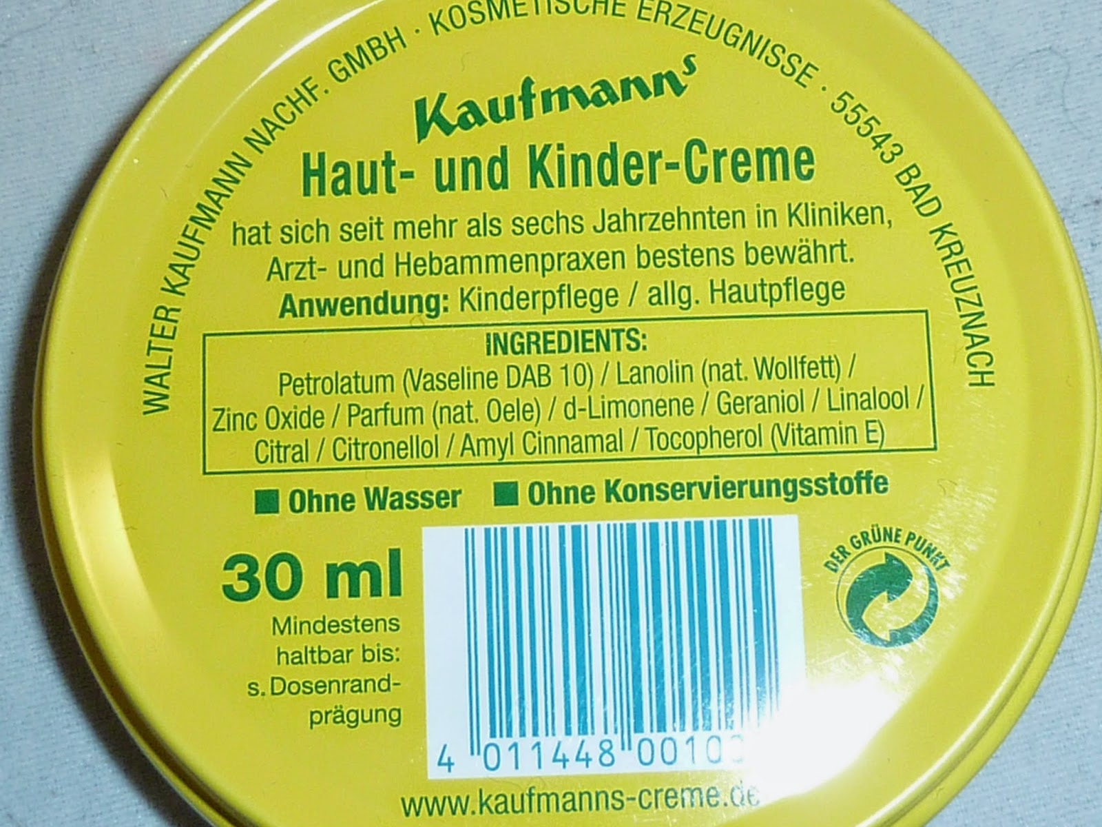 Crème Pour Peau Kaufmanns Pour Enfant - 250 Ml - PZN03905405 - Neuf Sous Emballage