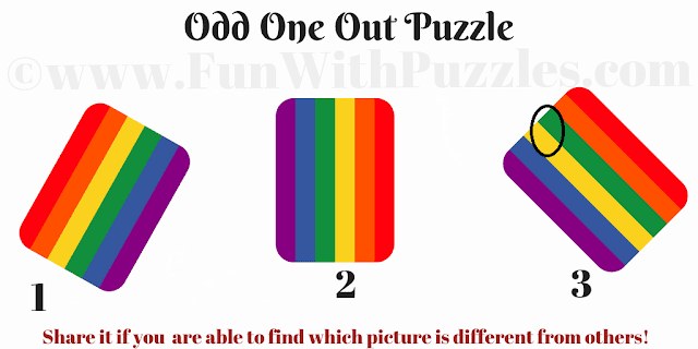 Spot the Different Rainbow: Odd One Out Puzzle Answer