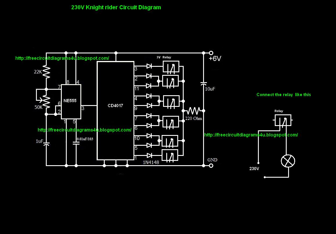 230V Knight rider Circuit Diagram - Electronic Circuit Collection
