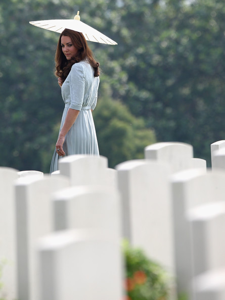 Catherine, Duchess of Cambridge tours the Kranji War Memorial on day 3 of their Diamond Jubilee Tour of the Far East in Singapore