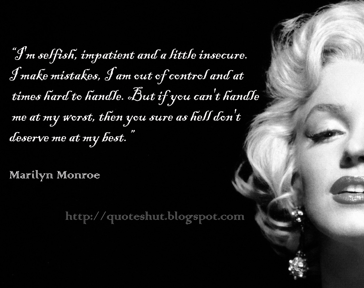 Insecure перевод. Selfish impatient Marilyn Monroe quotes.