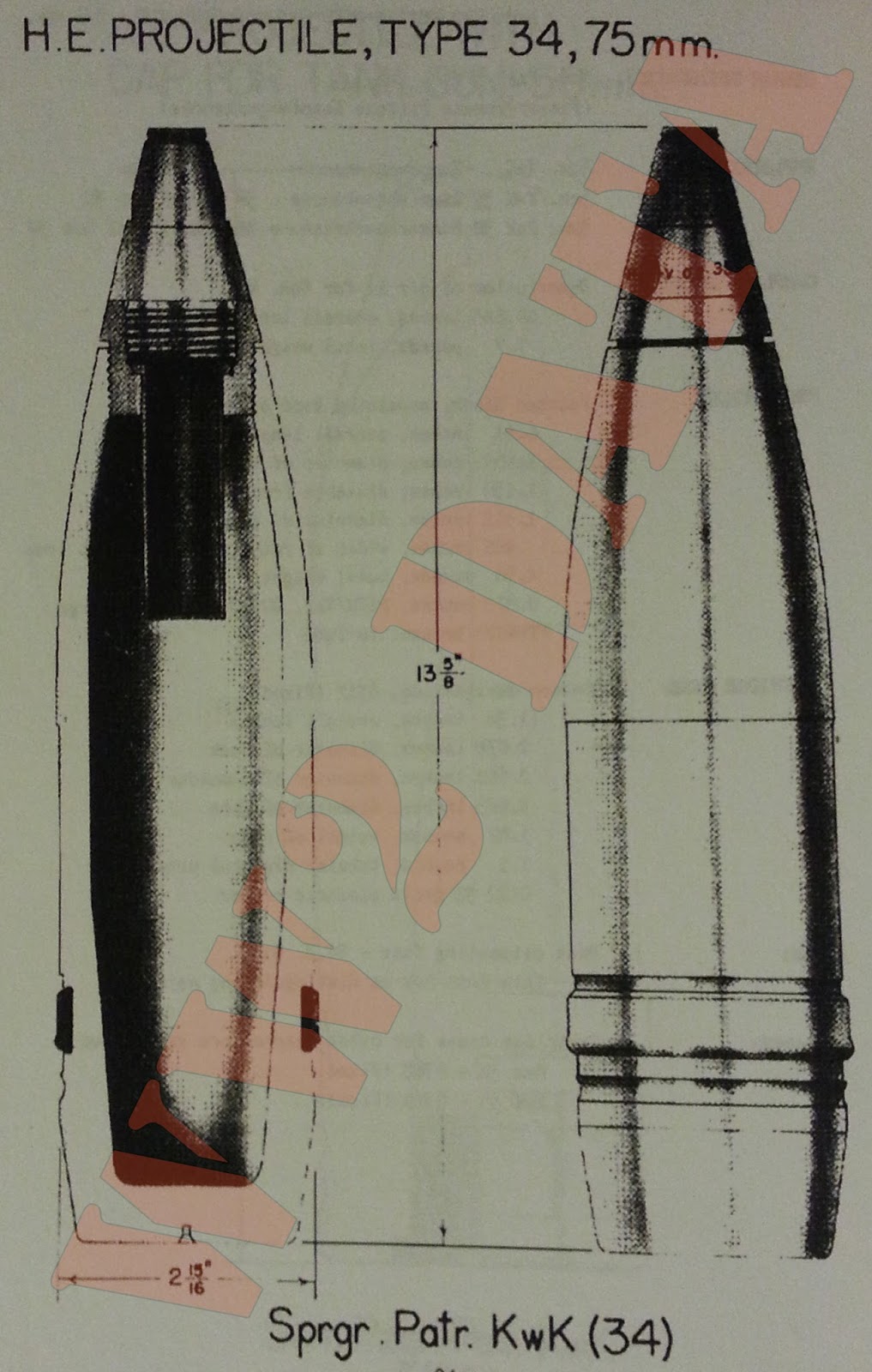WW2 Equipment Data: German Projectiles - 75mm Projectiles