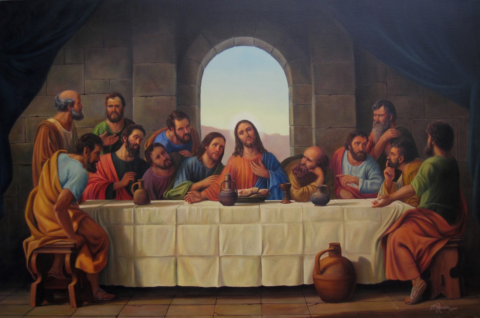 Тайное вечере сюжет. Иисус Христос Тайная вечеря. Иисус Христос Тайная вечеря картина. Тайная вечеря Иисуса Христа с учениками. Картина Иисуса Христа и 12 апостолов.