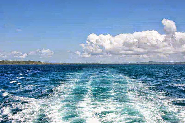 ocean, looking towards Okinawa, ferry boat