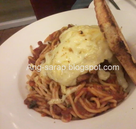 Italian sausage spaghetti at Gustav Cafe