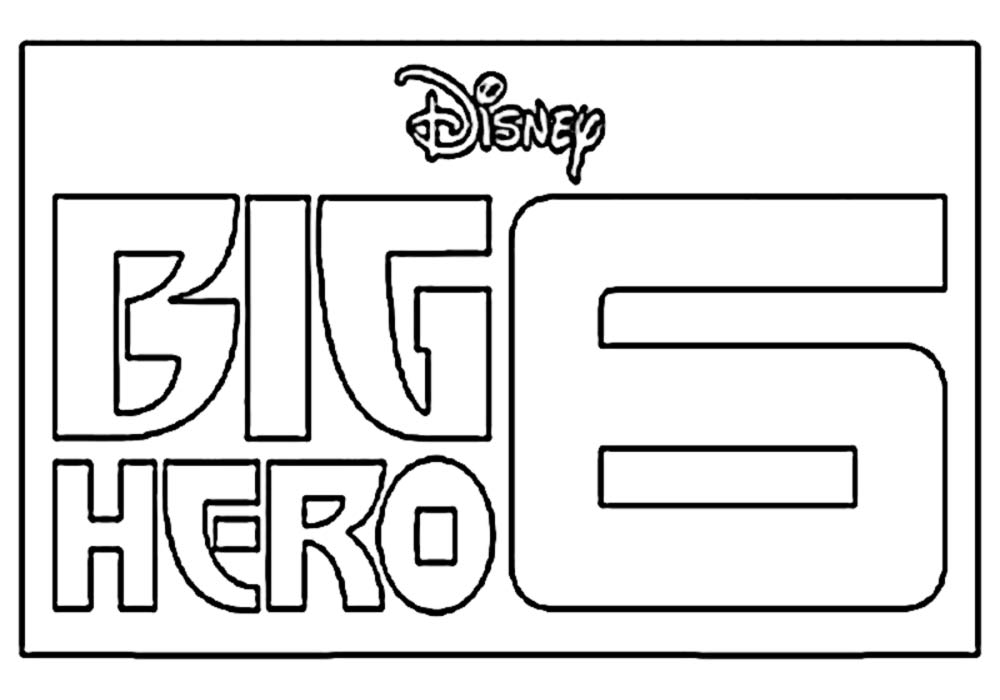 Black And White Simple Graphic Logo Big Hero 6 Coloring Pages Free Cartoon Kids Disney Movie