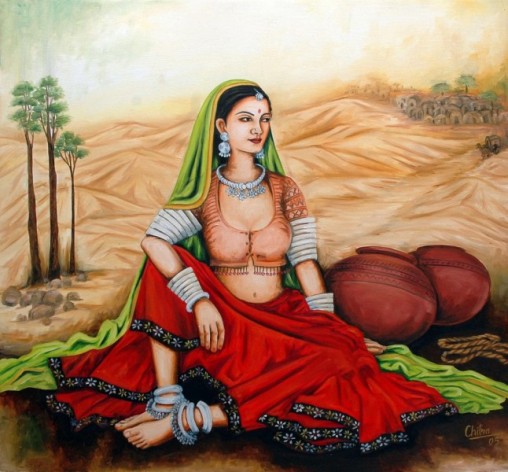 Rajasthani Girls Art Paintings 13