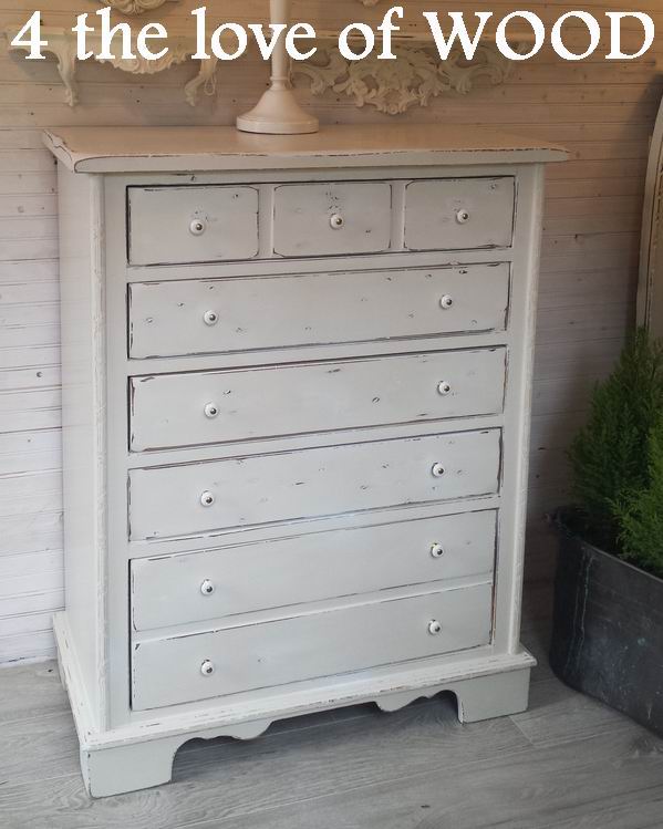 4 The Love Of Wood Painting A Shabby Chic Tall Dresser White