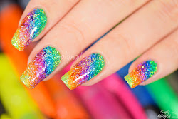 nail rainbow nails sparkly highlighter glitter simply designs nailogical diy gel holo manicure cute simplynailogical simple acrylic pretty creative starrily
