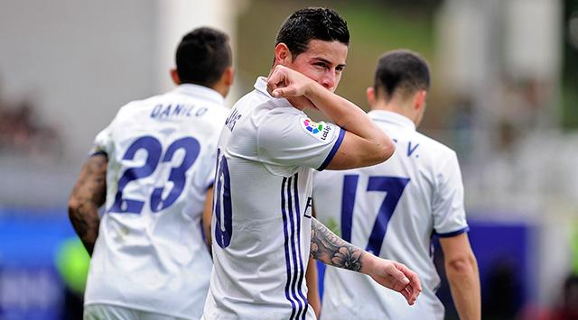 ¡Figurón de James, con gol y asistencia! Real Madrid venció 1-4 a Eibar