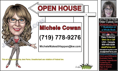 KW Open House Yard Sign Caricature